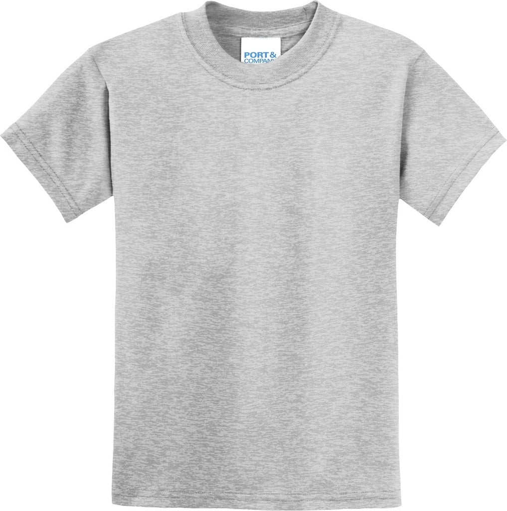 Front View of Ash Port & Co Youth Core Blend Tee. PC55Y