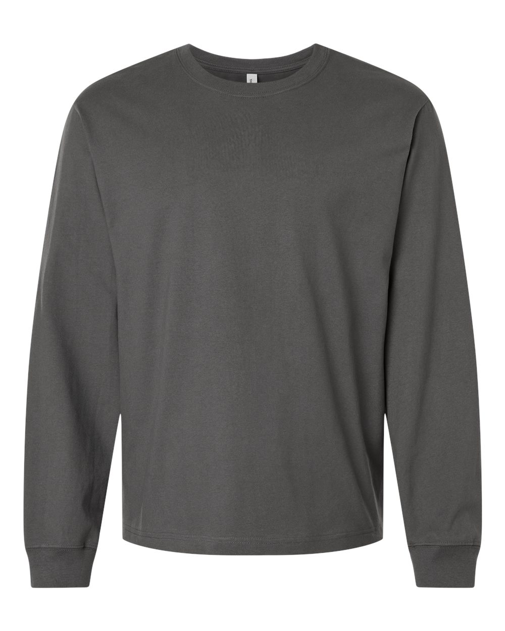 Front View of Asphalt 7.5 oz Heavyweight Long Sleeve Tee - 4651