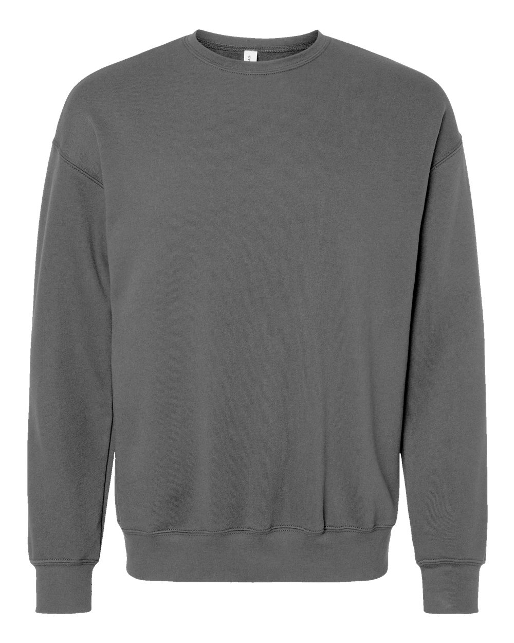 Front View of Asphalt Sponge Fleece Drop Shoulder Crewneck Sweatshirt - 3945