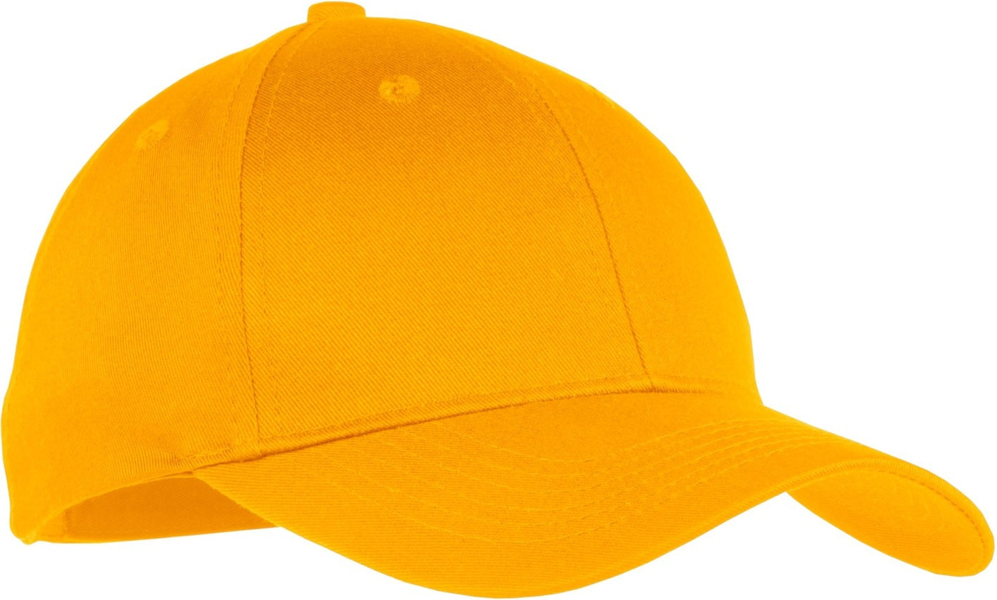 Front View of Ath Gold Port Authority Youth Six-Panel Twill Cap. YCP80