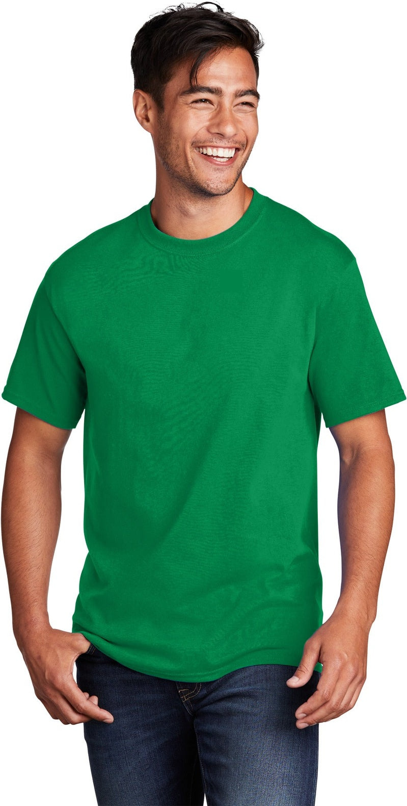 Front View of AthKlly Port & Co Core Cotton Tee. PC54