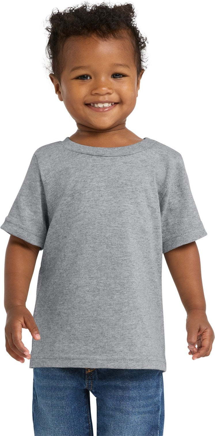 Front View of Athl Heather Port & Co Infant Core Cotton Tee. CAR54I