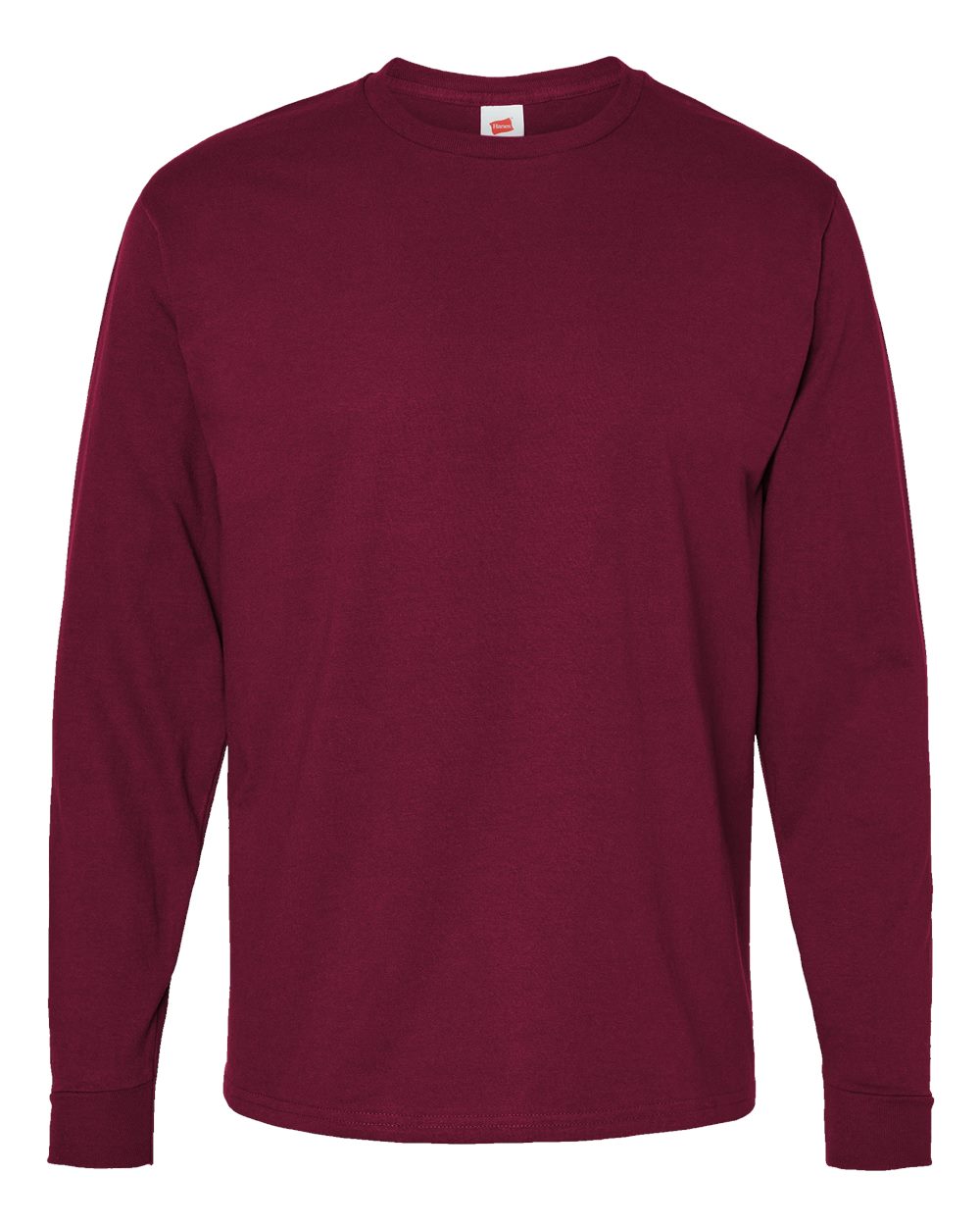 Front View of Athletic Cardinal Essential-T Long Sleeve T-Shirt - 5286