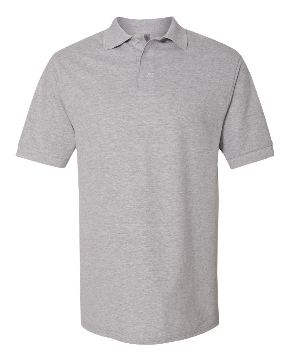 Front View of Athletic Heather 100% Ring-Spun Cotton Piqué Polo - 443M
