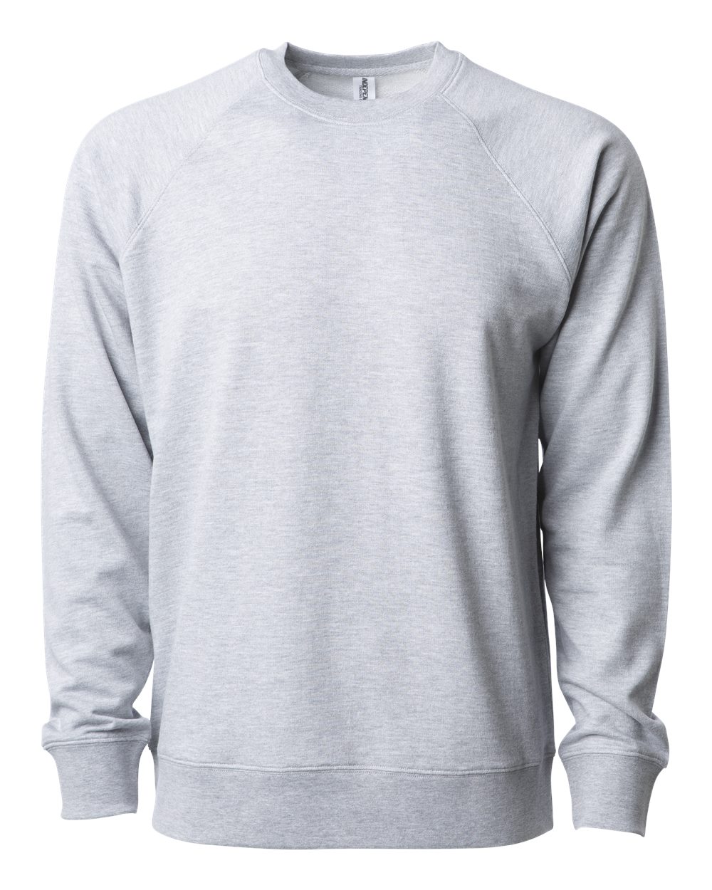 Front View of Athletic Heather Icon Lightweight Loopback Terry Crewneck Sweatshirt - SS1000C