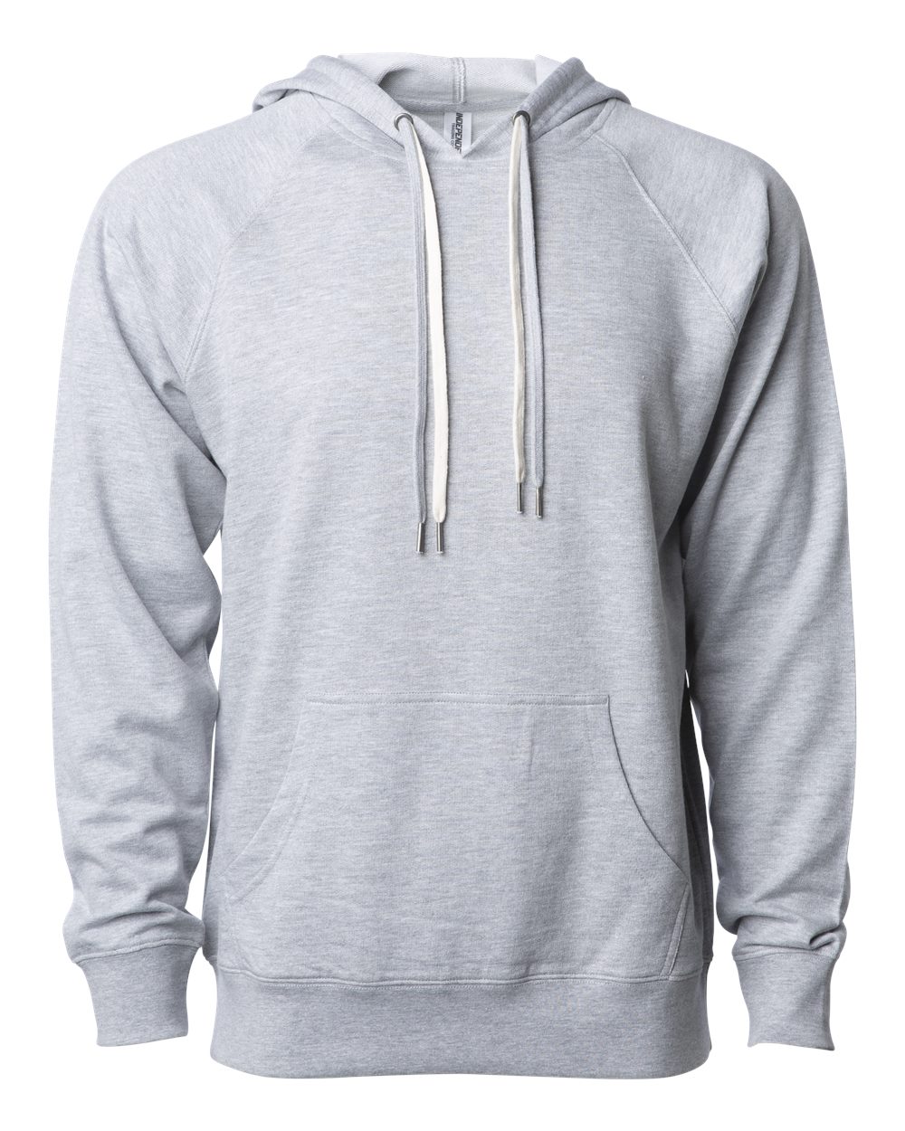 Front View of Athletic Heather Icon Lightweight Loopback Terry Hooded Sweatshirt - SS1000