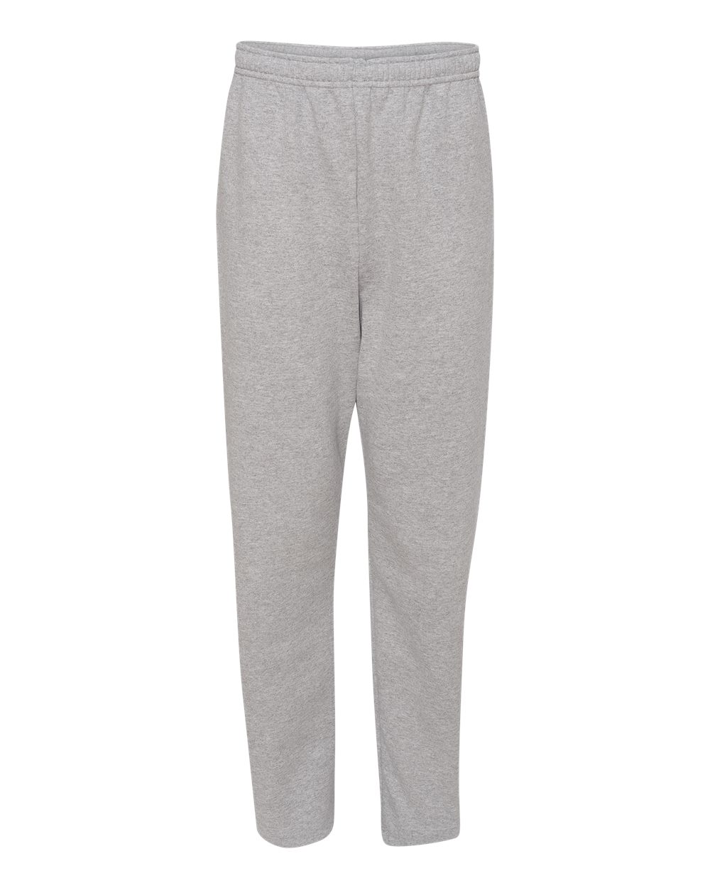 Front View of Athletic Heather NuBlend® Open-Bottom Sweatpants with Pockets - 974MPR