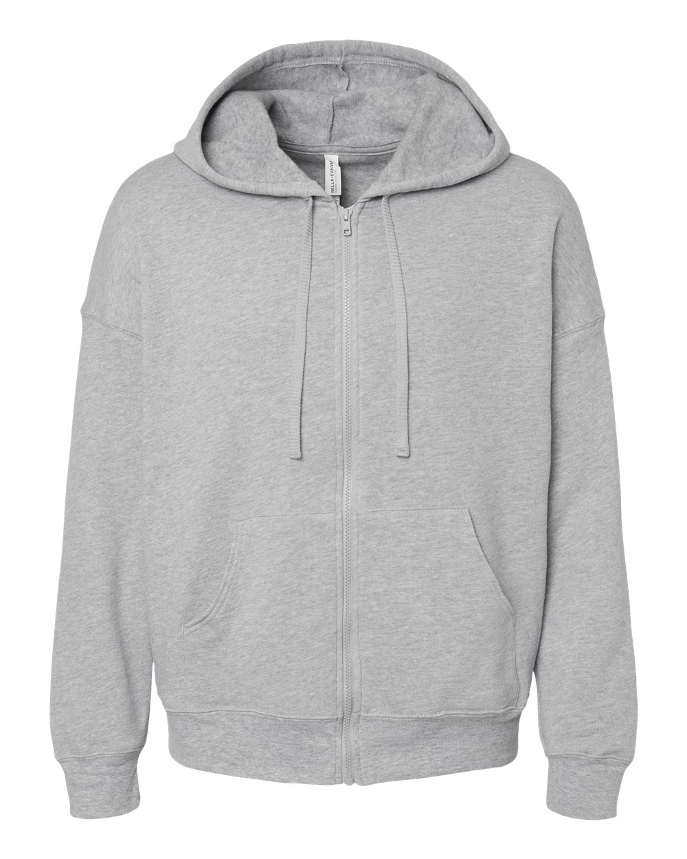 Front View of Athletic Heather Sponge Fleece DTM Full-Zip Hoodie - 3759