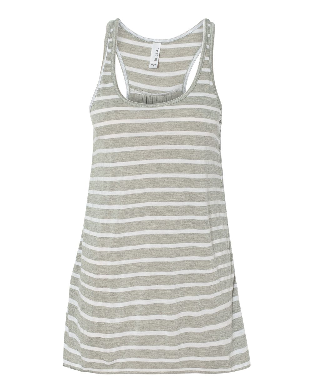 Athletic Heather/ White Women's Flowy Racerback Tank - 8800