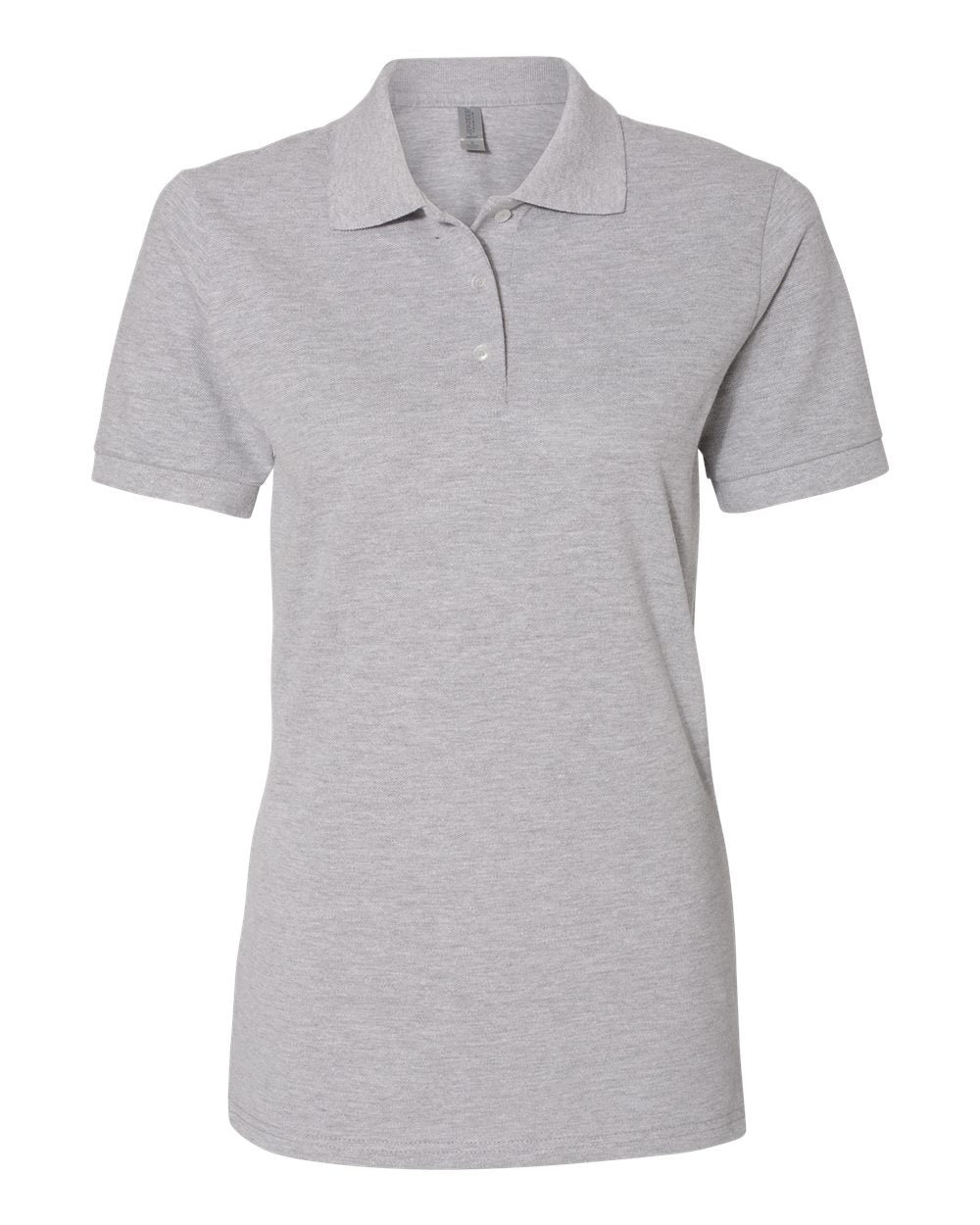 Front View of Athletic Heather Women's 100% Ring-Spun Cotton Piqué Polo - 443W