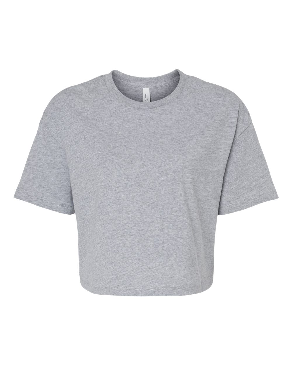 Front View of Athletic Heather Women's Jersey Crop Tee - 6482
