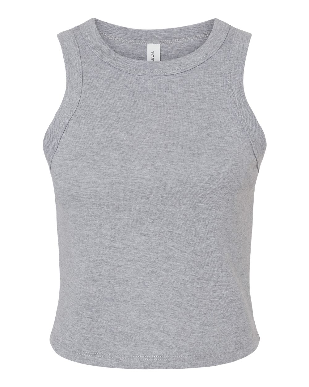 Front View of Athletic Heather Women's Micro Rib Racer Tank - 1019