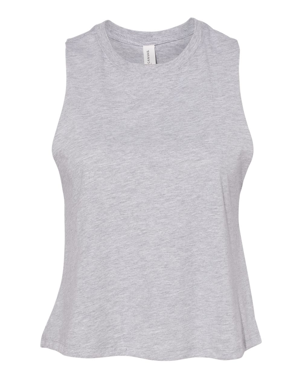 Front View of Athletic Heather Women's Racerback Crop Tank - 6682