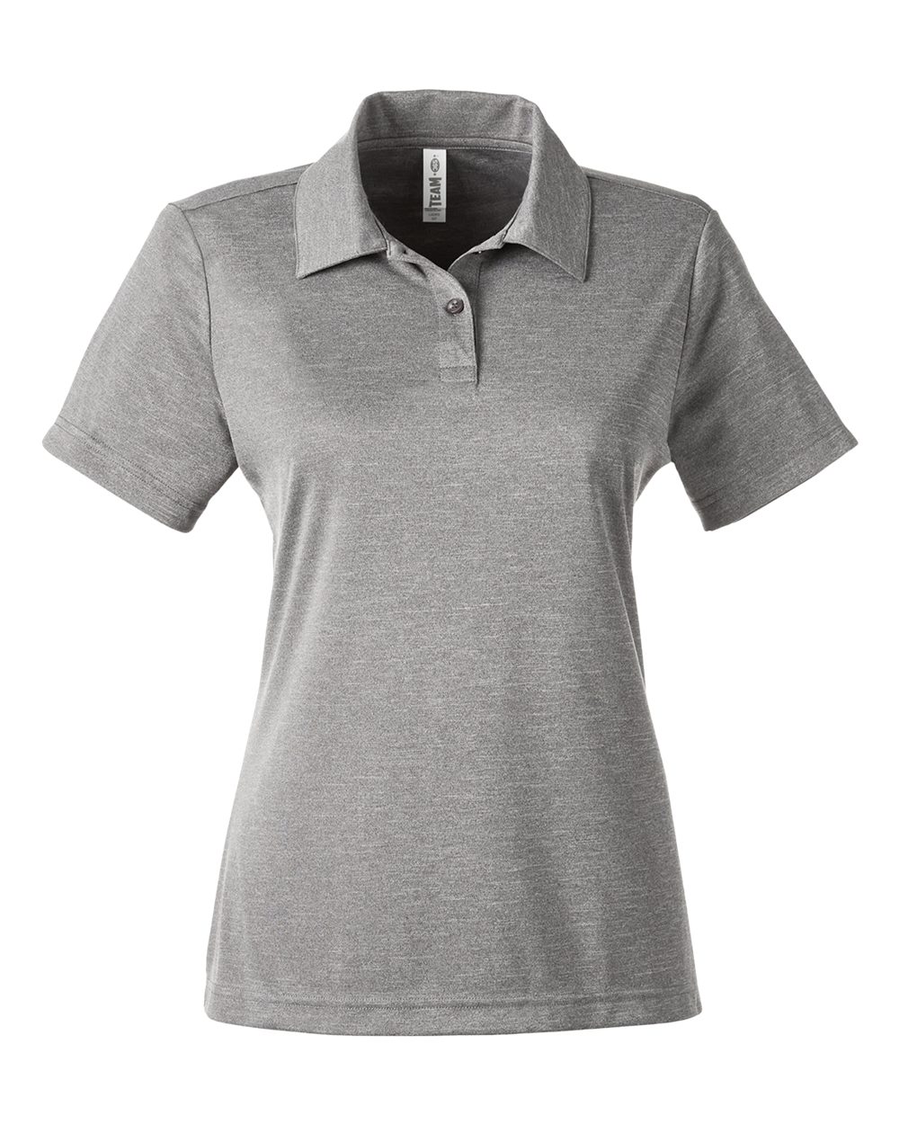 Front View of Athletic Heather Women's Zone Sonic Heather Performance Polo - TT51HW