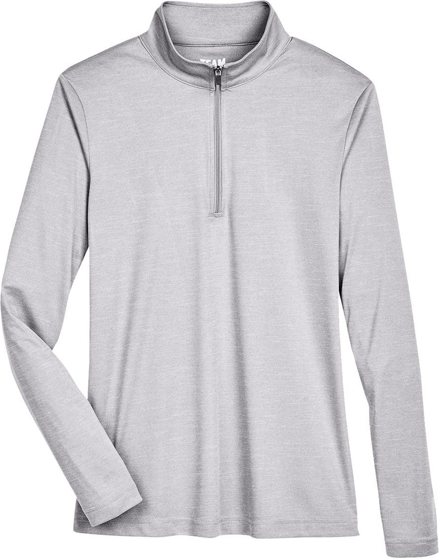 Front View of Athletic Heather Women's Zone Sonic Heather Performance Quarter-Zip Pullover - TT31HW