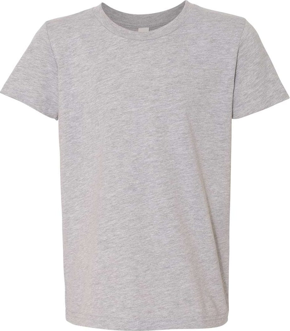 Front View of Athletic Heather Youth CVC Jersey Tee - 3001YCVC