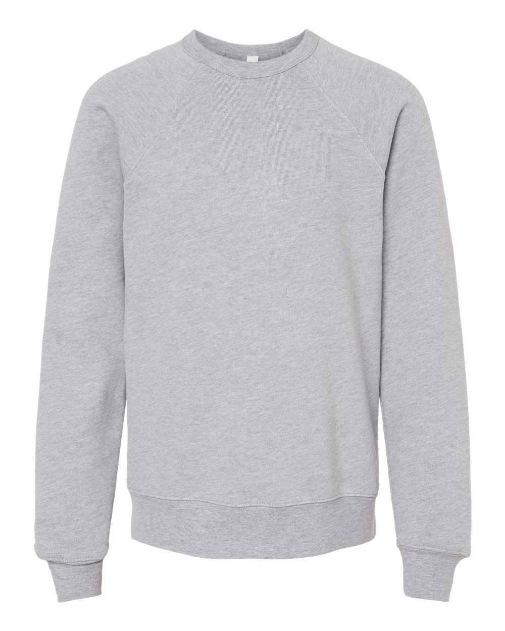 Front View of Athletic Heather Youth Sponge Fleece Crewneck Sweatshirt - 3901Y
