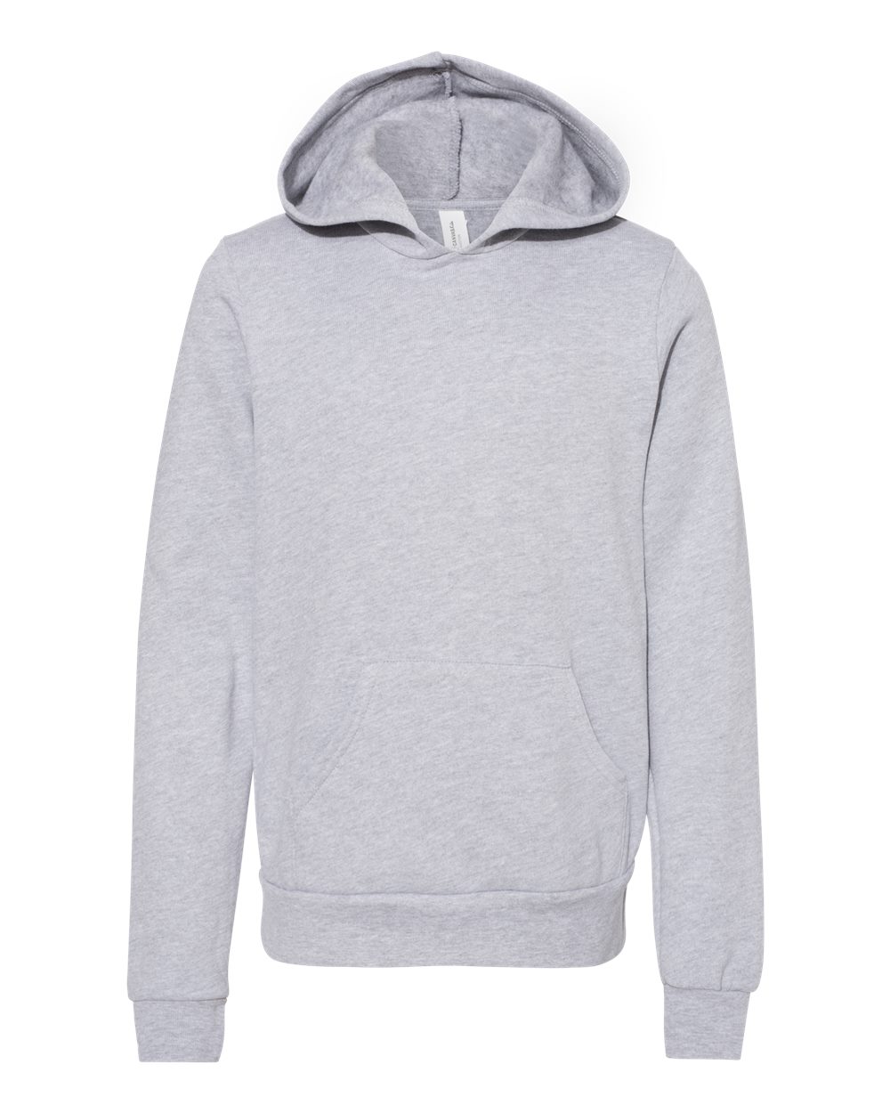 Front View of Athletic Heather Youth Sponge Fleece Hoodie - 3719Y
