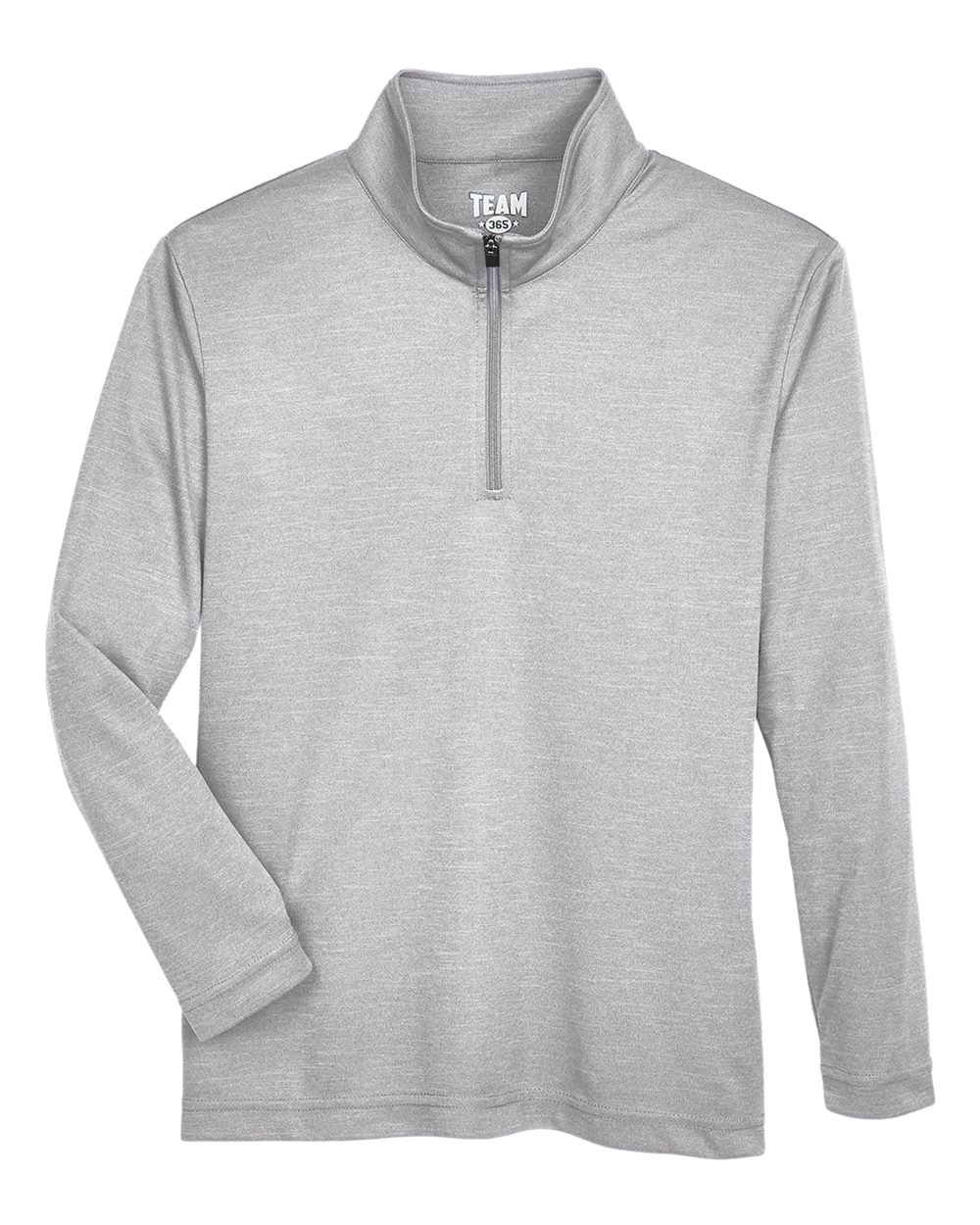 Front View of Athletic Heather Youth Zone Sonic Heather Performance Quarter-Zip Pullolver - TT31HY
