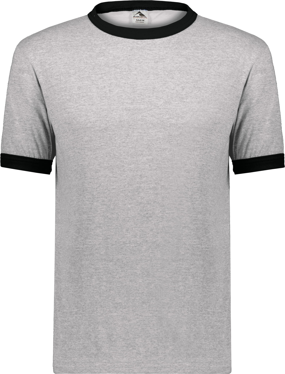 ATHLETIC HEATHER/BLACK ADULT RINGER T-SHIRT