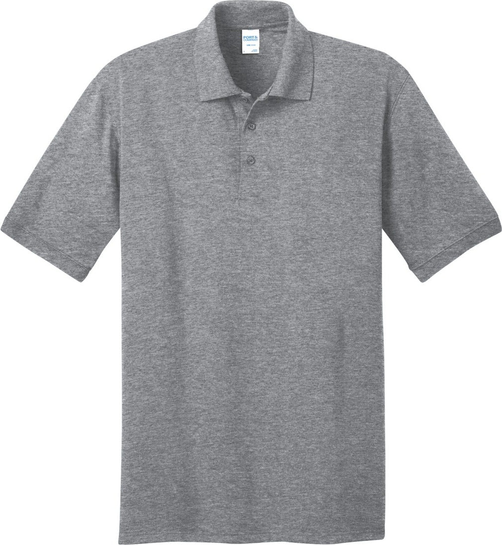 Front View of Athletic Hthr Port & Co Core Blend Jersey Knit Polo. KP55