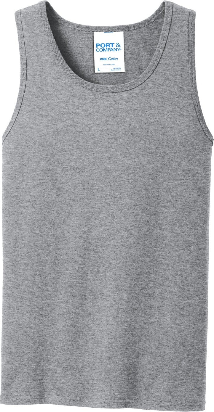 Front View of Athletic Hthr Port & Co Core Cotton Tank Top. PC54TT