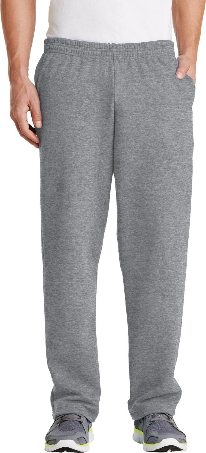 Front View of Athletic Hthr Port & Co Core Fleece Sweatpant with Pockets. PC78P