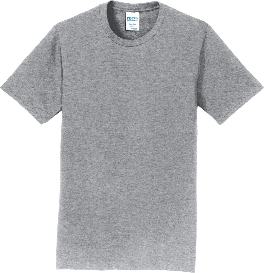 Front View of Athletic Hthr Port & Co Fan Favorite Tee. PC450