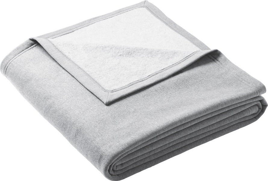 Front View of Athletic Hthr Port & Co Oversized Core Fleece Sweatshirt Blanket BP79