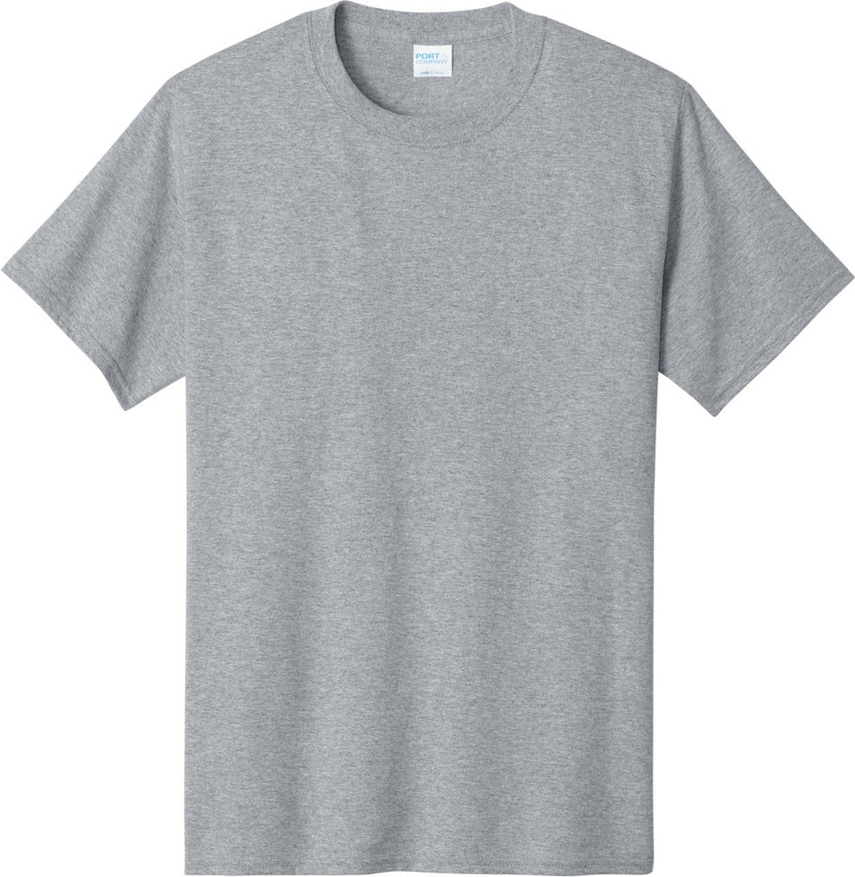 Front View of Athletic Hthr Port & Co Tall Core Cotton Tee PC54T