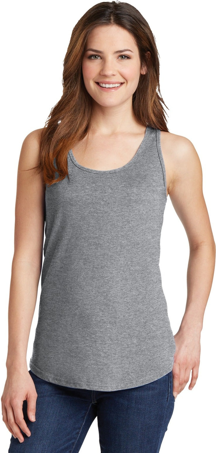 Front View of Athletic Hthr Port & Co Women's Core Cotton Tank Top. LPC54TT