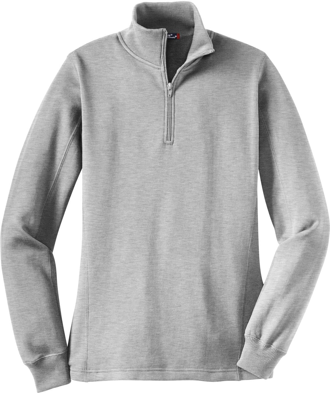 Front View of Athletic Hthr Sport-Tek Women's 1/4-Zip Sweatshirt. LST253