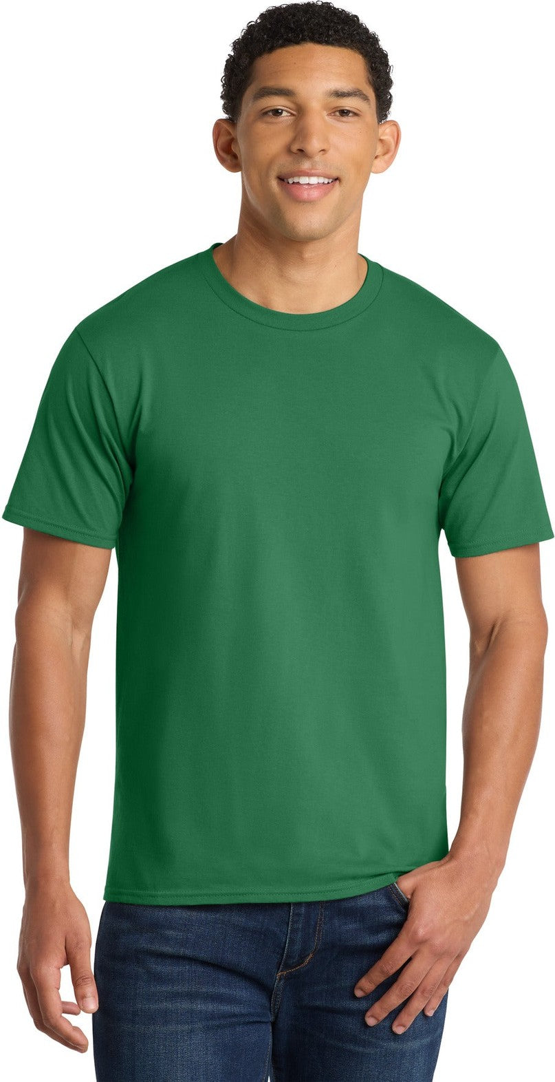 Front View of Athletic Kelly Port & Co Fan Favorite Tee. PC450