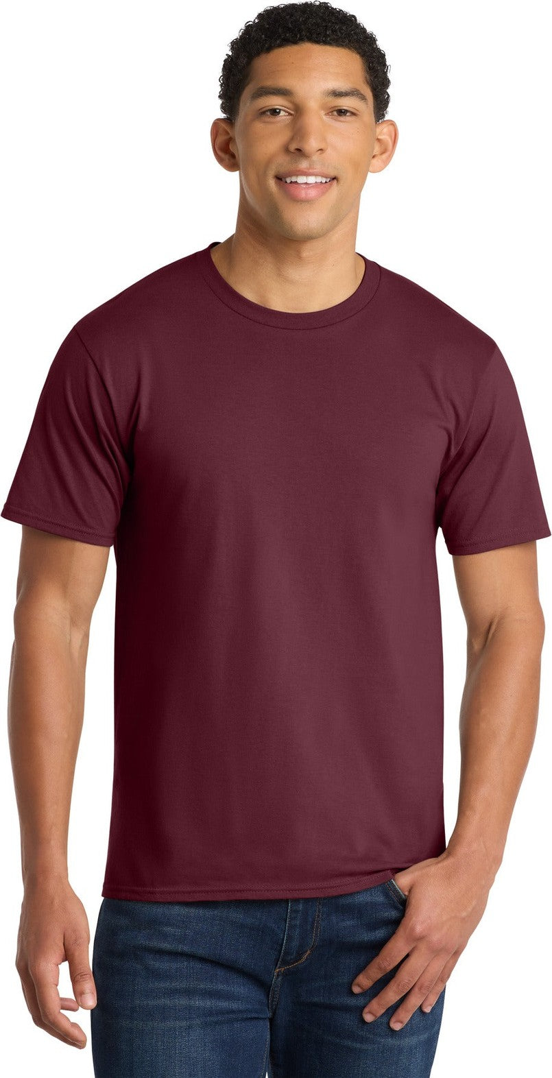 Front View of Athletic Mar Port & Co Fan Favorite Tee. PC450