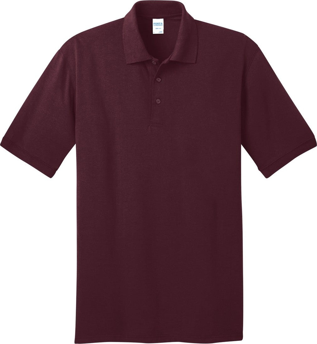 Front View of Athletic Marn Port & Co Tall Core Blend Jersey Knit Polo. KP55T
