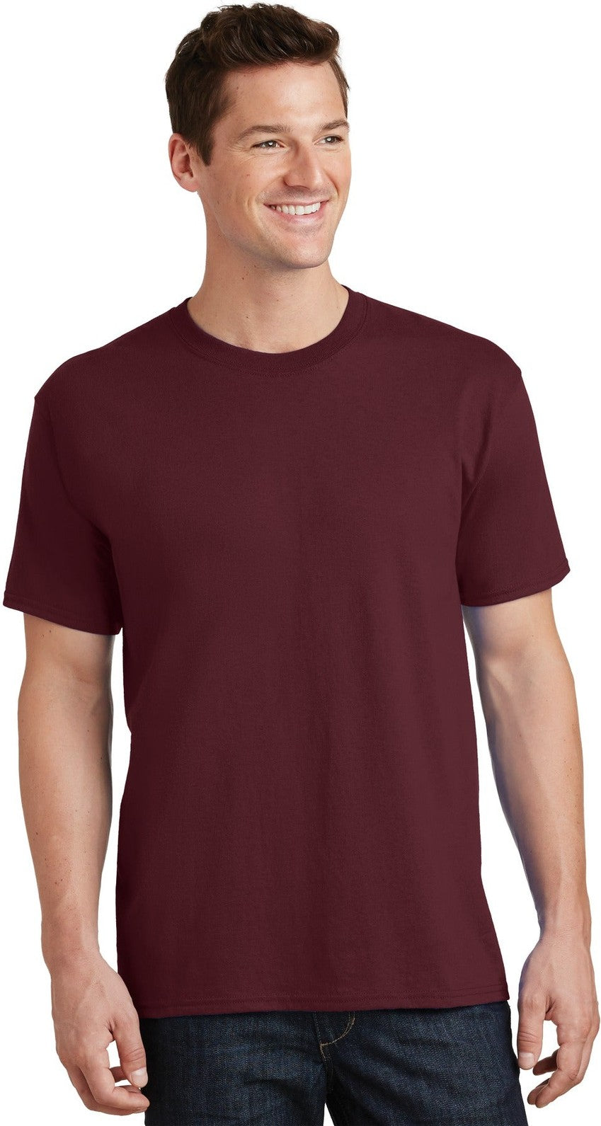 Front View of Athletic Marn Port & Co Tall Core Cotton Tee PC54T