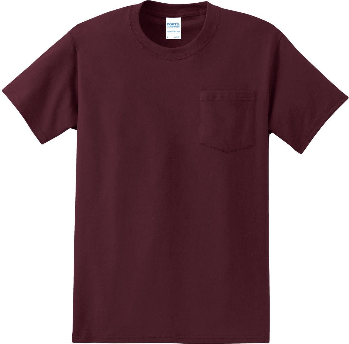 Front View of Athletic Marn Port & Co Tall Essential Pocket Tee. PC61PT
