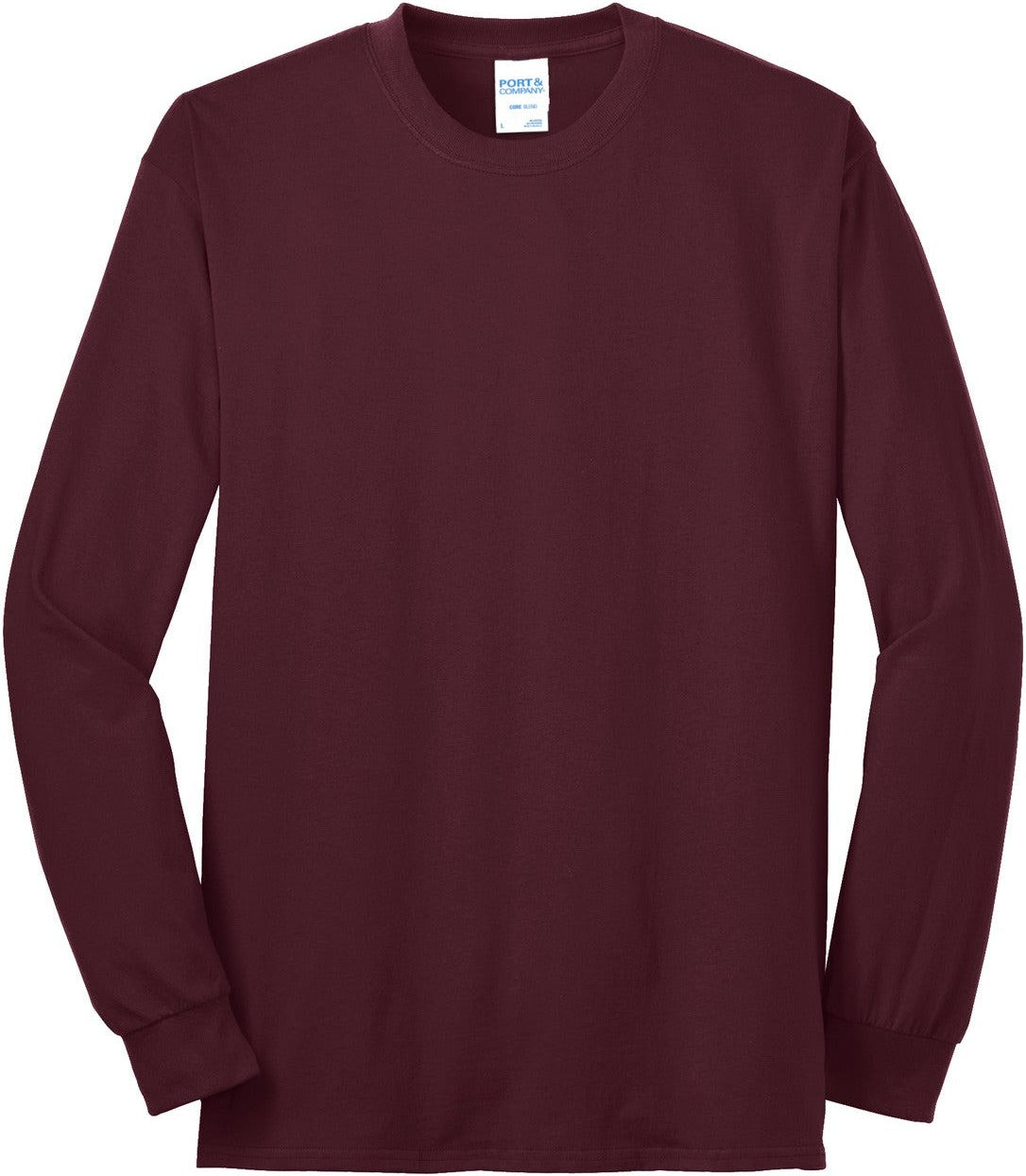 Front View of Athletic Marn Port & Co Tall Long Sleeve Core Blend Tee. PC55LST