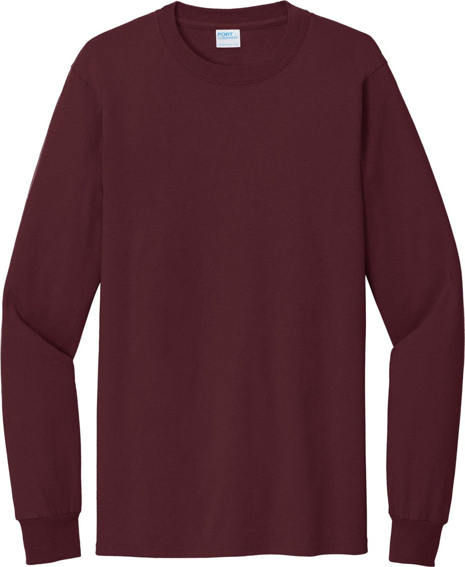 Front View of Athletic Marn Port & Co Tall Long Sleeve Essential Tee. PC61LST