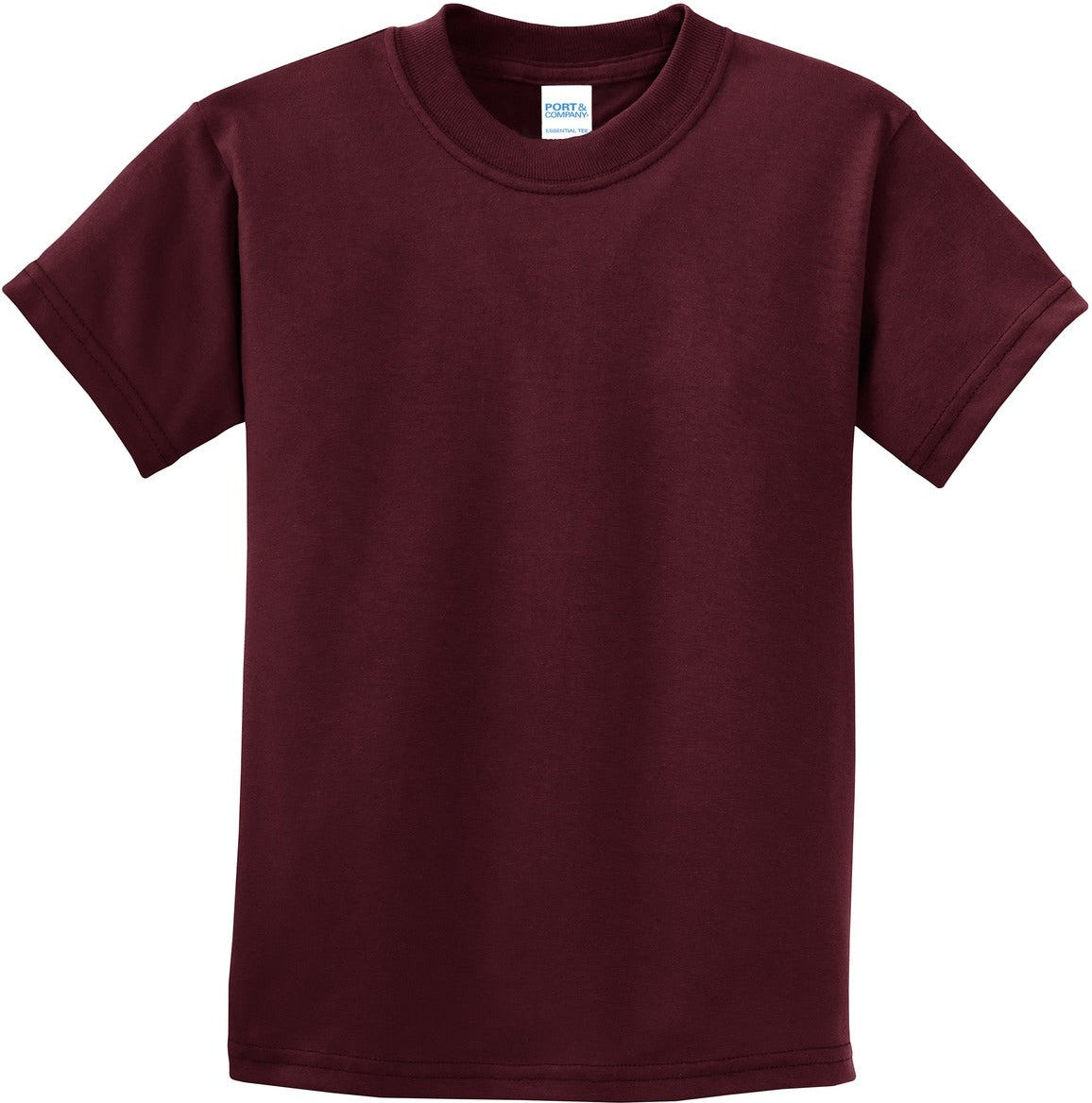 Front View of Athletic Mrn Port & Co Youth Essential Tee. PC61Y