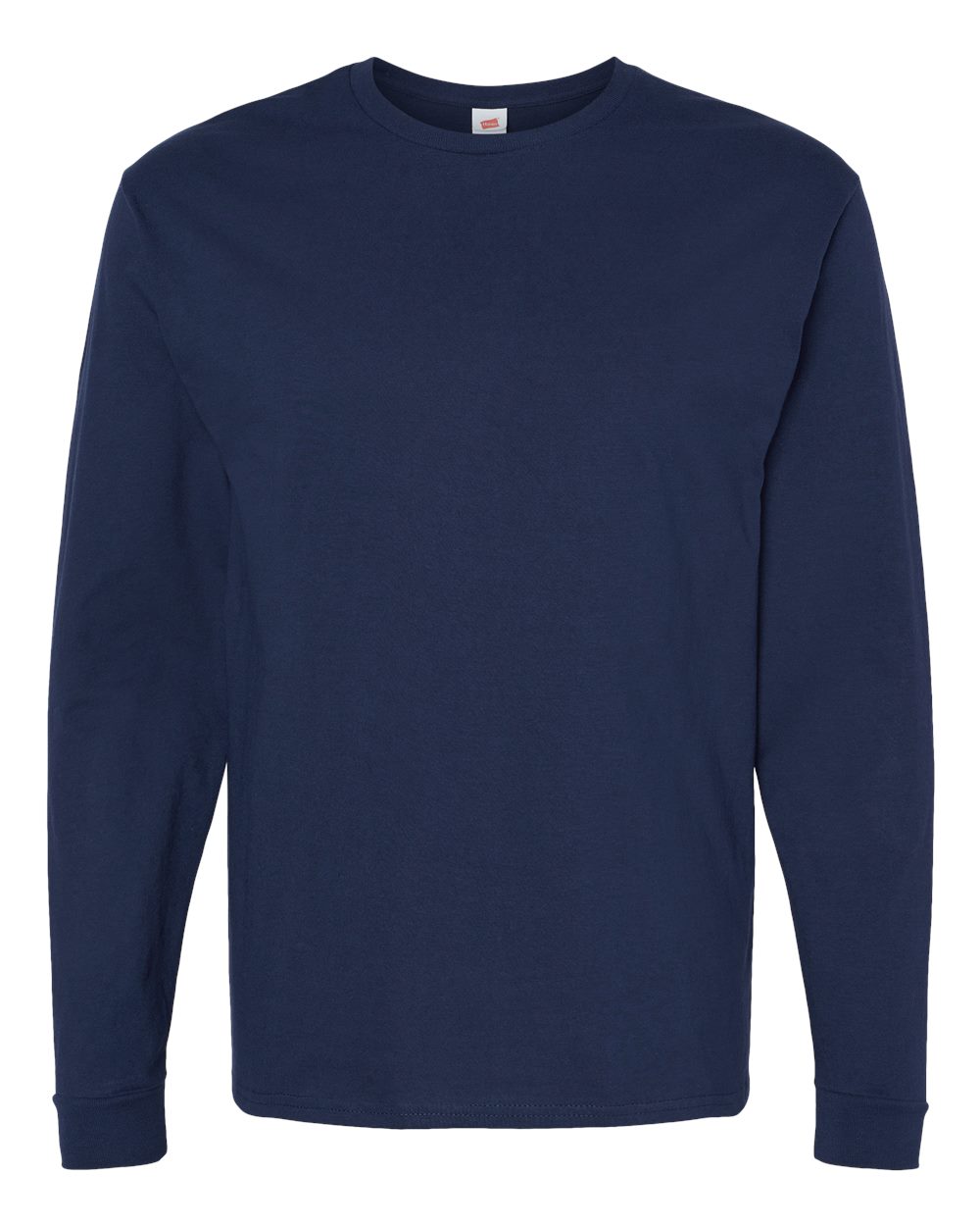 Front View of Athletic Navy Essential-T Long Sleeve T-Shirt - 5286