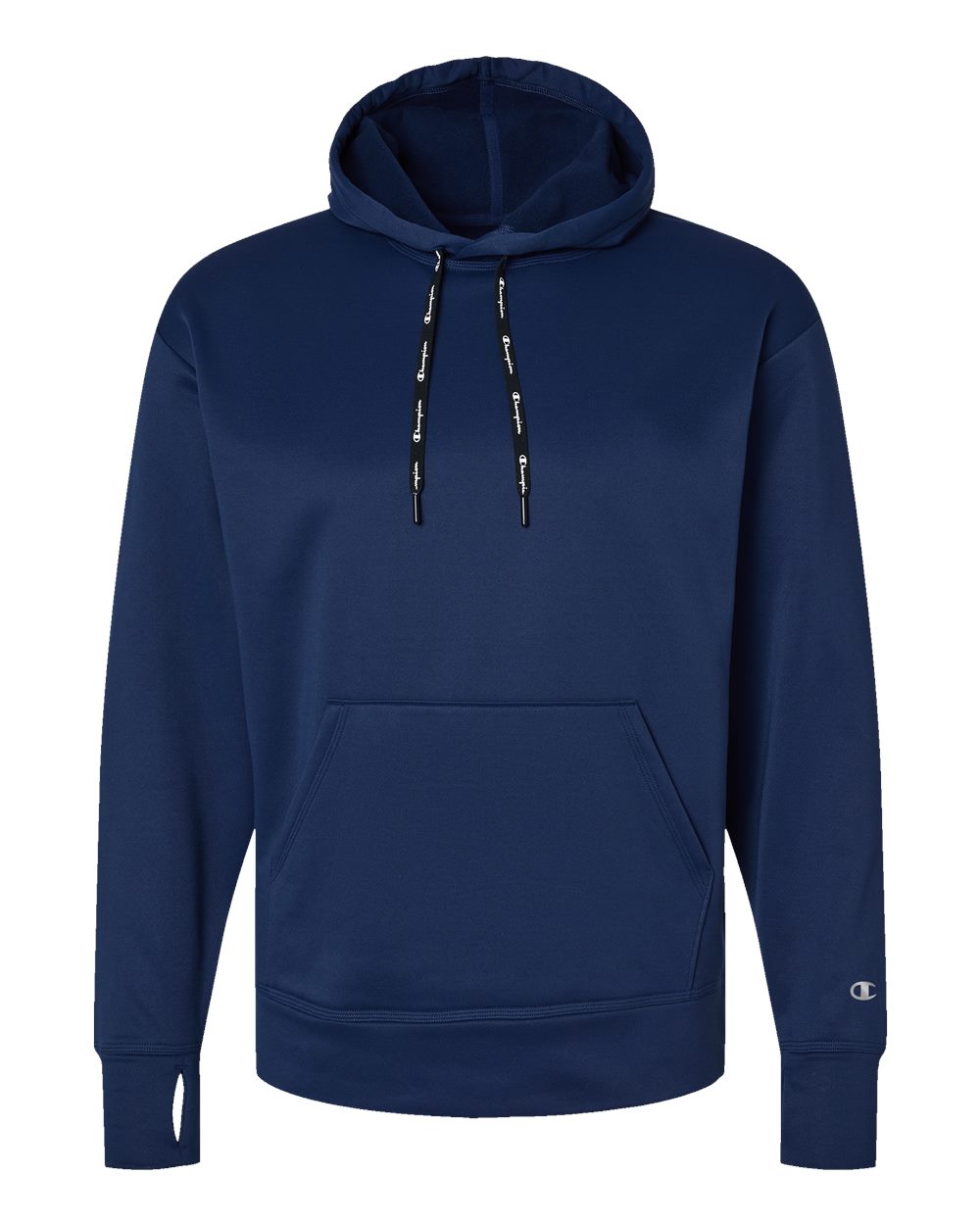 Front View of Athletic Navy Sport Hooded Sweatshirt - CHP180