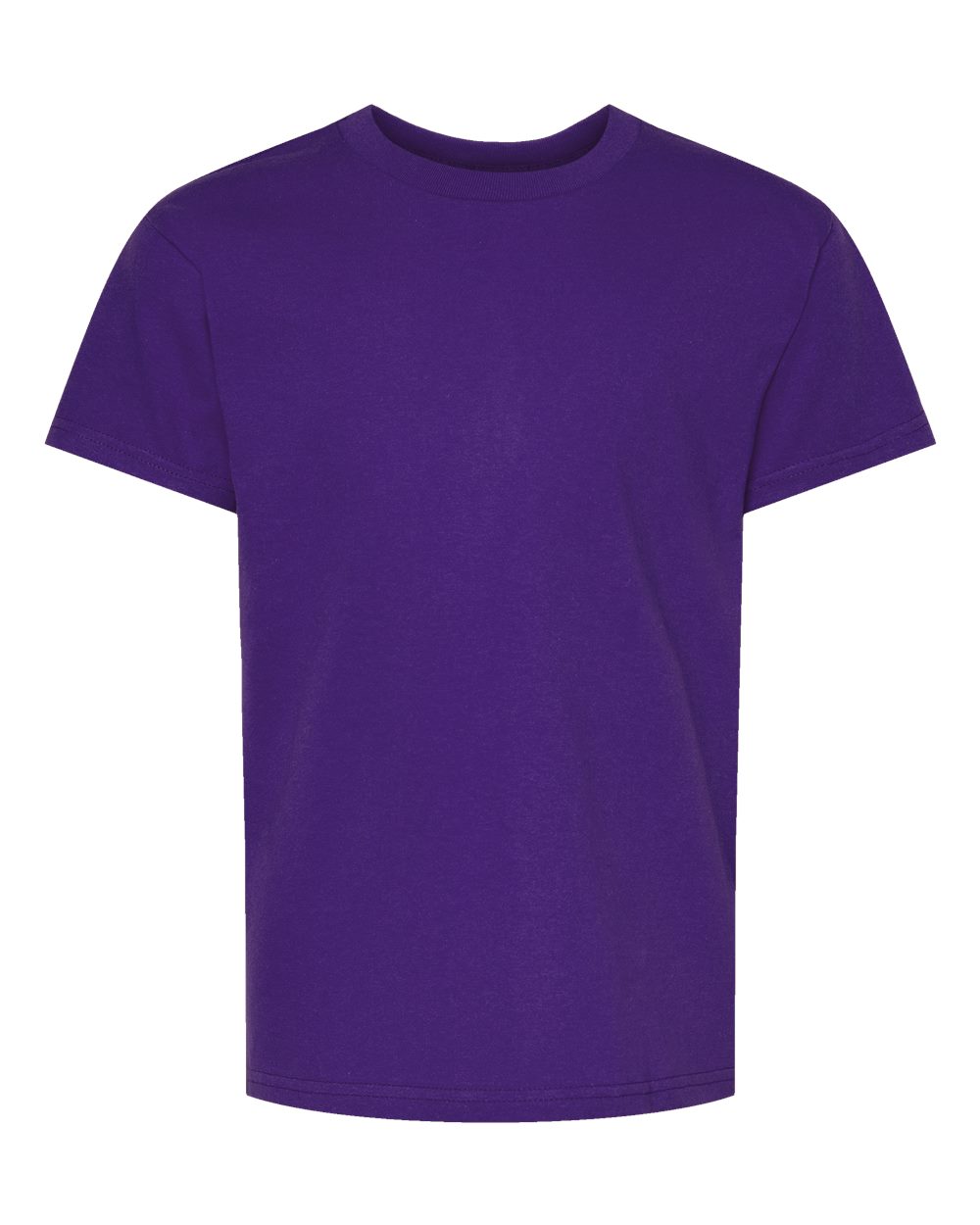 Front View of Athletic Purple Essential-T Youth T-Shirt - 5480