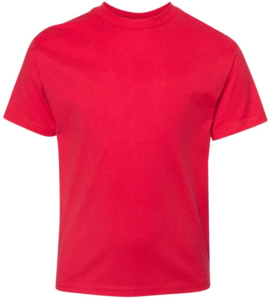 Front View of Athletic Red Perfect-T Youth T-Shirt - 498Y