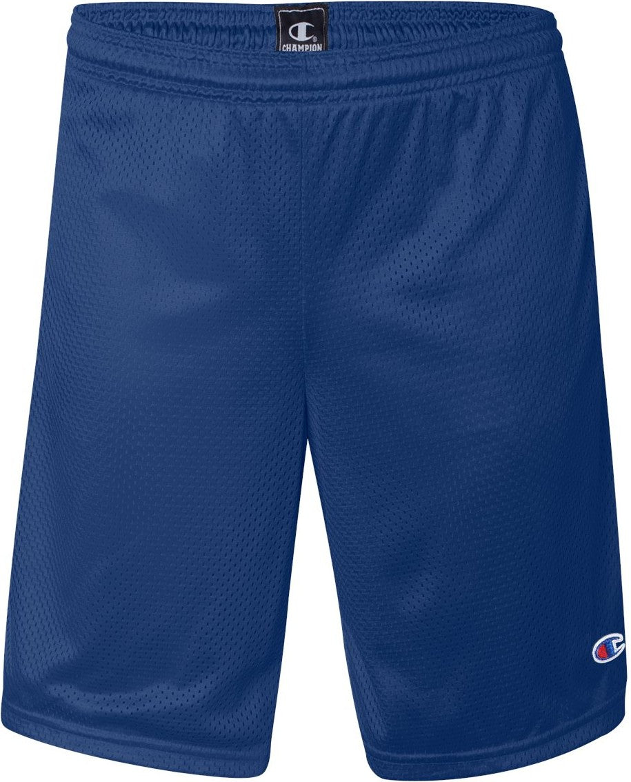 Athletic Royal Polyester Mesh 9" Shorts with Pockets - S162
