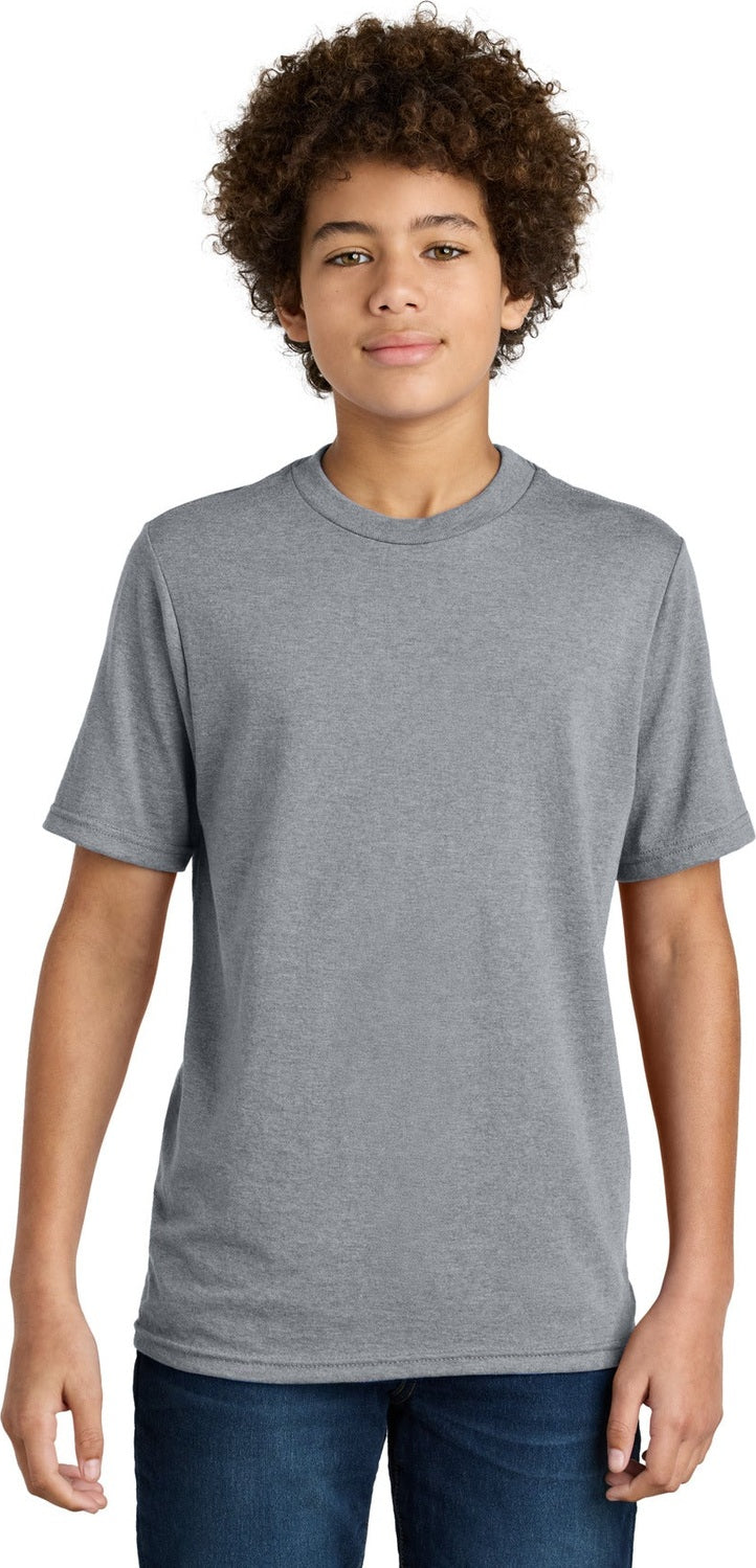 Front View of AthlHthr Port & Co Youth CVC Tee PC340Y