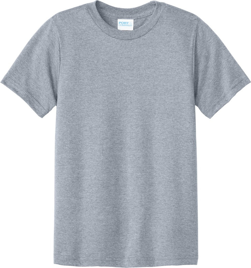 Front View of AthlHthr Port & Co Youth CVC Tee PC340Y