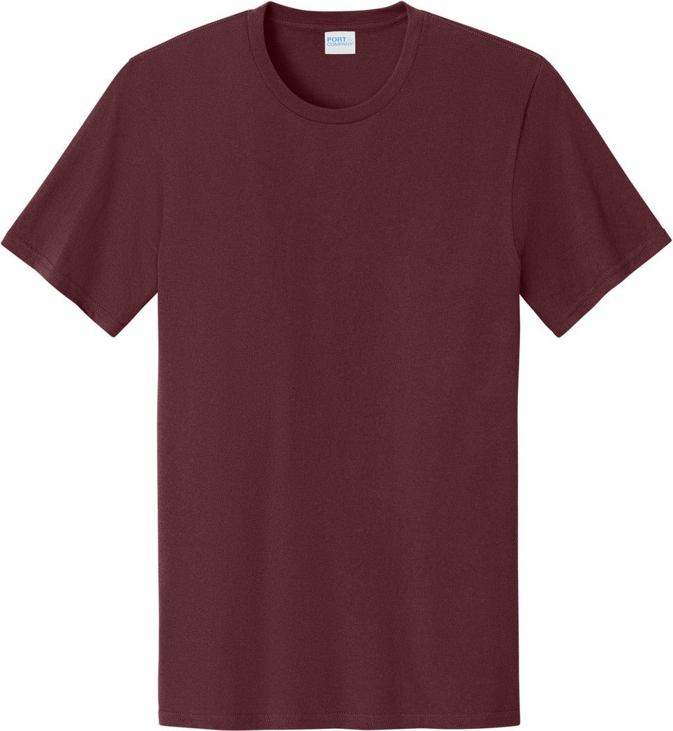 Front View of AthlMaroon Port & Co Easy Cotton Tee PC43