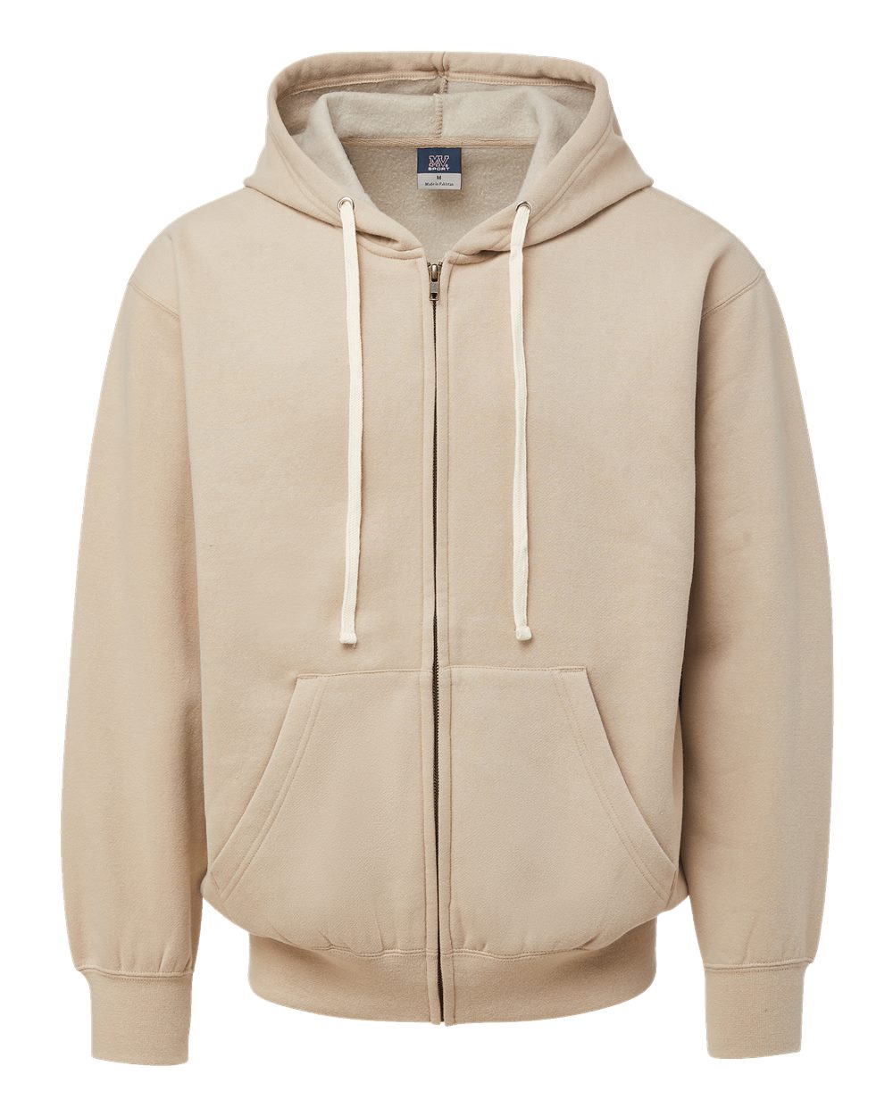 Front View of Atmosphere Vintage Fleece Full-Zip Hooded Sweatshirt - 22132