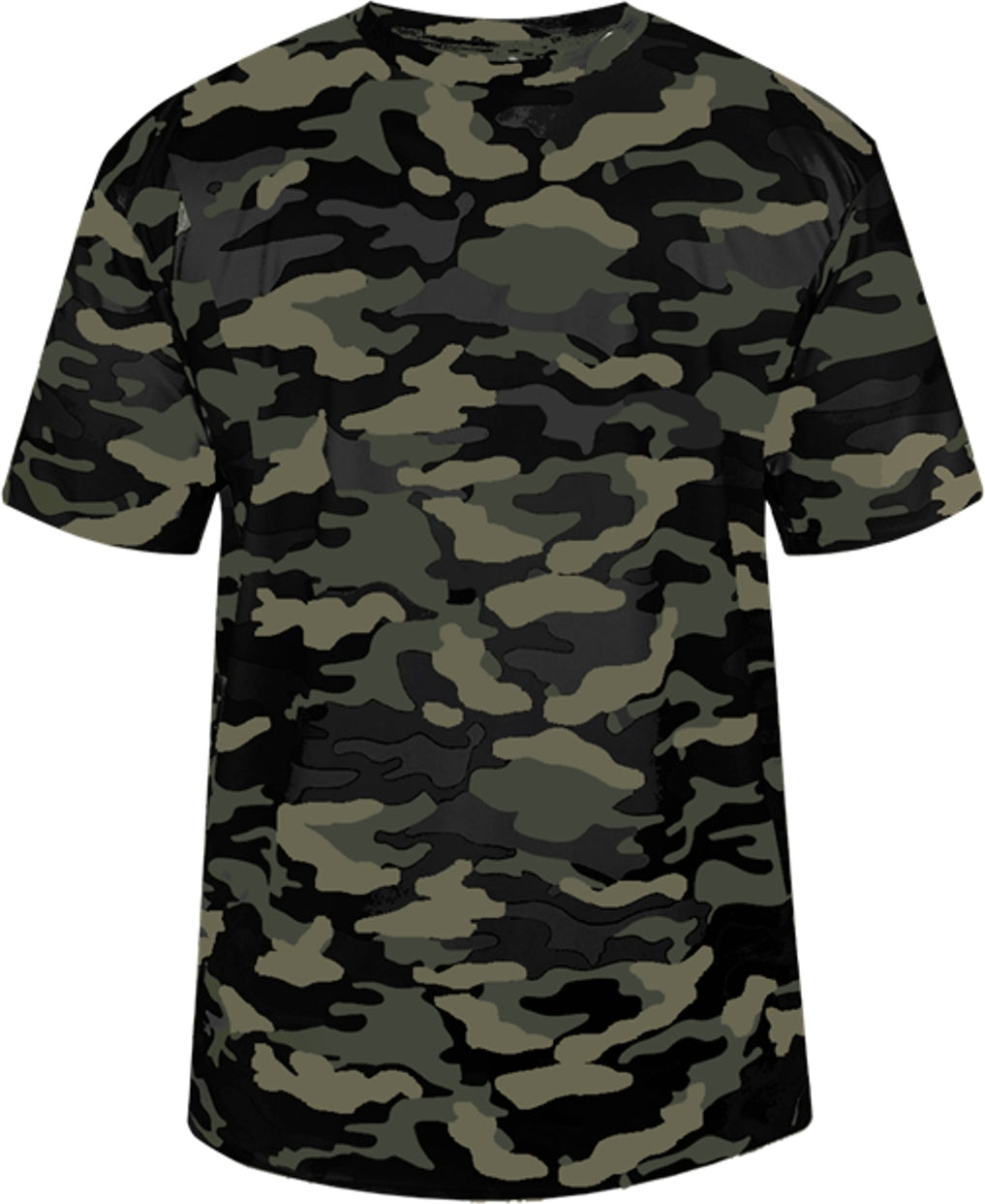 Front View of BA BLACK CAMO YOUTH CAMO TEE